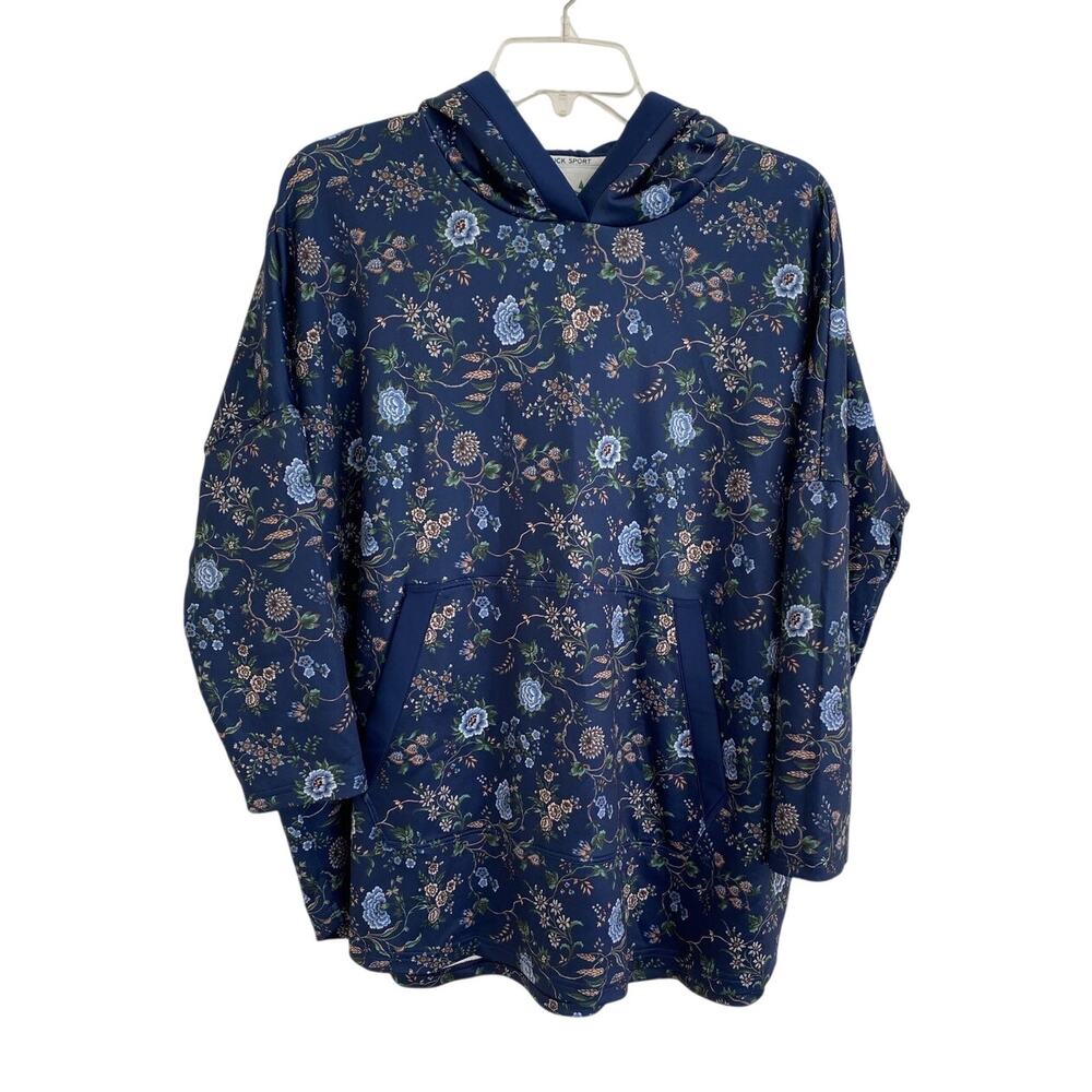 Tuckernuck Sport Tnuck Navy Wildflower Pullover Hoodie Active Sweatshirt M/L